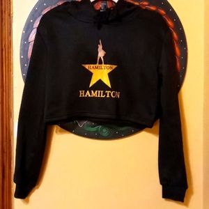 Unofficial "Hamilton" cat ear crop hoodie sz.small